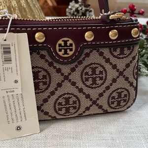 Tory Burch new collection Monogram studded card case key chain
